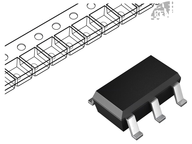 Diode: TVS netwerk; 5,6V; 0,2W; eenrichtings-,gezamenlijke anode Diode: TVS netwerk; 5,6V; 0,2W; eenrichtings-,gezamenlijke anode